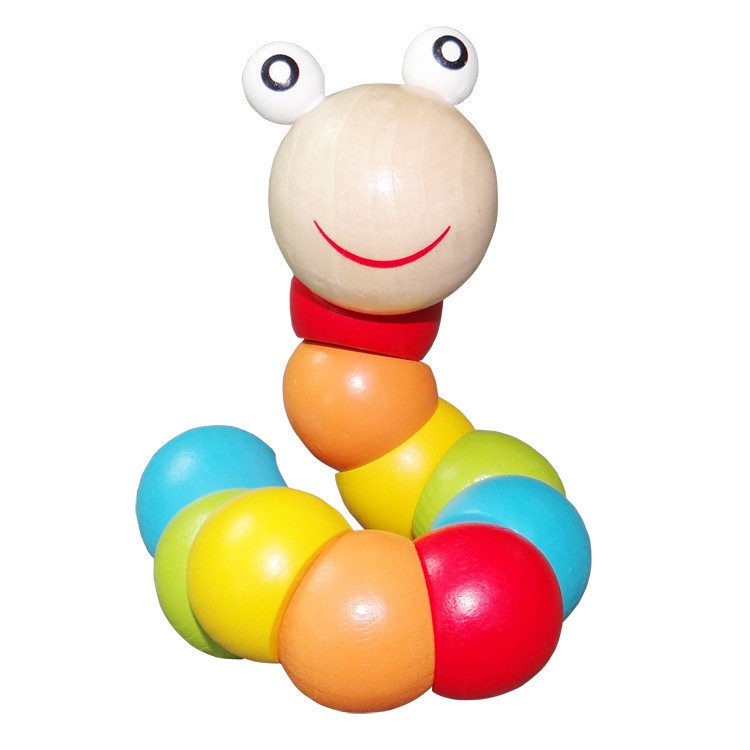 Đồ Chơi Con Sâu Uốn Dẻo Bằng Gỗ Cho Bé BeThongMinh Giúp Trẻ Em Rèn Luyện Khéo Léo