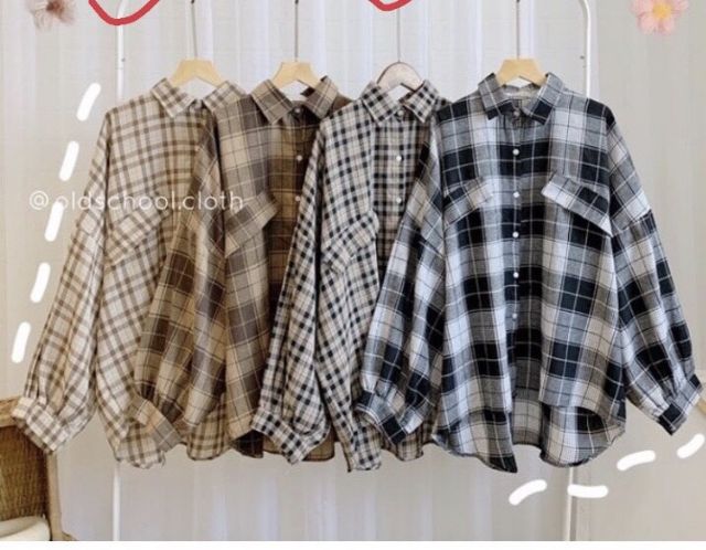 [Mã FAST10KT4 giảm 10K đơn bất kỳ] ÁO SƠ MI KẺ CARO ULZZANG / ÁO SƠ MI FORM RỘNG OVERSIZE HOT