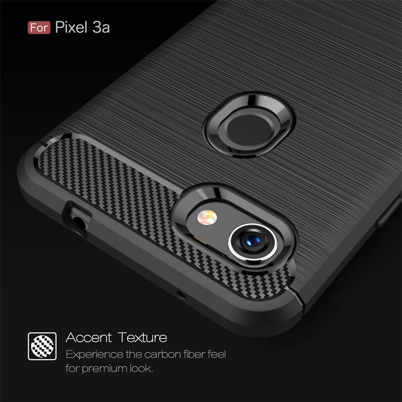 Ốp điện thoại silicon dẻo phủ sợi carbon mỏng nhẹ sang trọng cho GOOGLE PIXEL 4 3 3A 2 5 5A 5G PIXEL 4 XL 3A XL 2 XL
