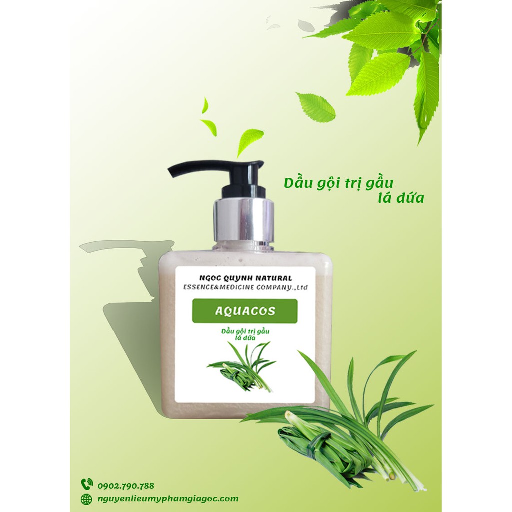 Dầu gội thảo dược ❤️FREESHIP❤️ chiết xuất lá dứa - Trị gàu, mượt tóc - Ngọc Quỳnh Natural