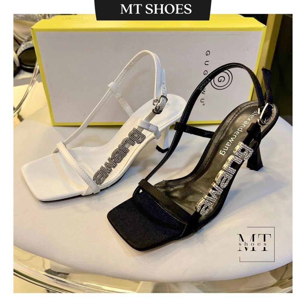 Giày sandal Wang gót ly cao 7P quai mảnh siêu xinh cực dễ mang form chuẩn đẹp giá siêu ưu đãi