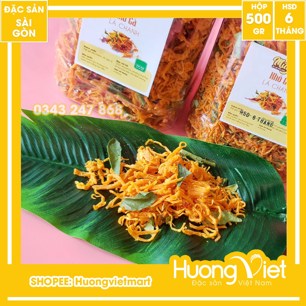 Khô gà lá chanh loại dẻo cay vừa 500g, đồ ăn vặt Sài Gòn, có giấy chứng nhận HACCP