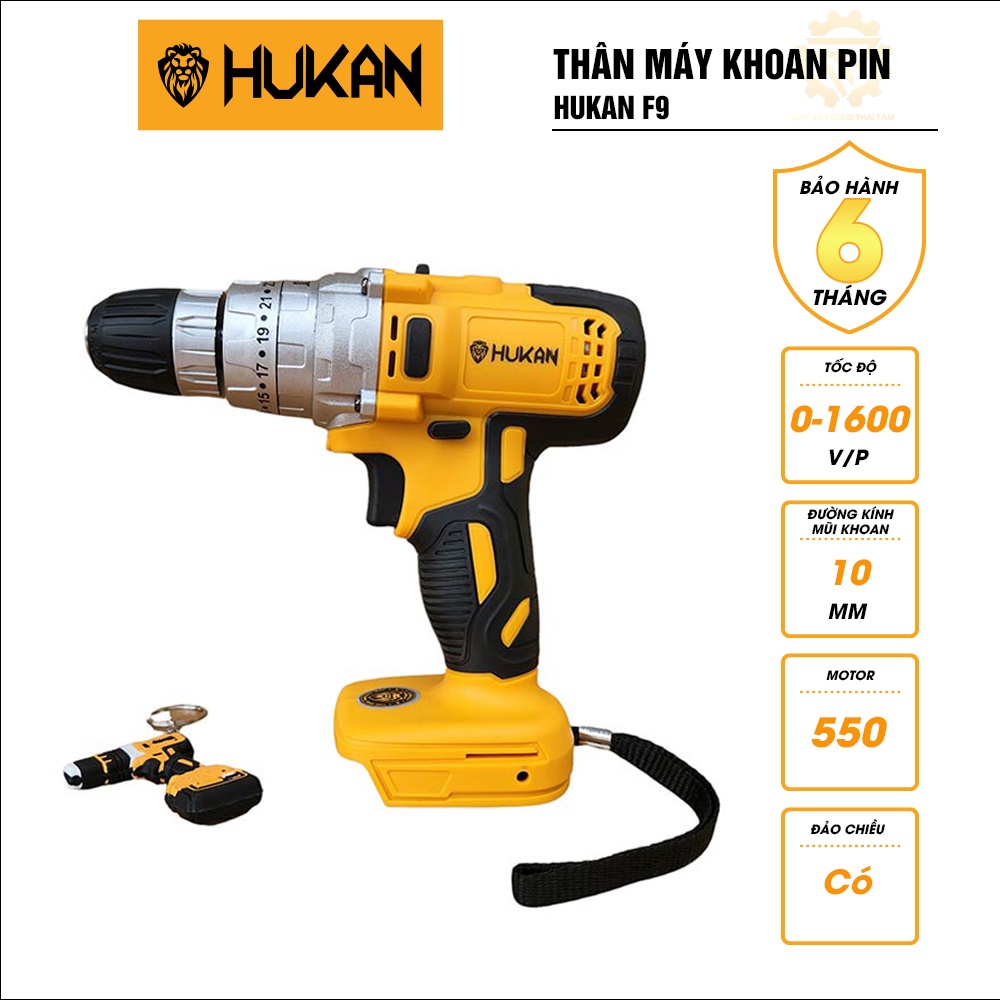 Thân Máy Khoan Pin HUKAN F9 3 Chức Năng, 20 Cấp Trượt Motor 550 Mạnh Mẽ Chính Hãng Bảo Hành 6 Tháng