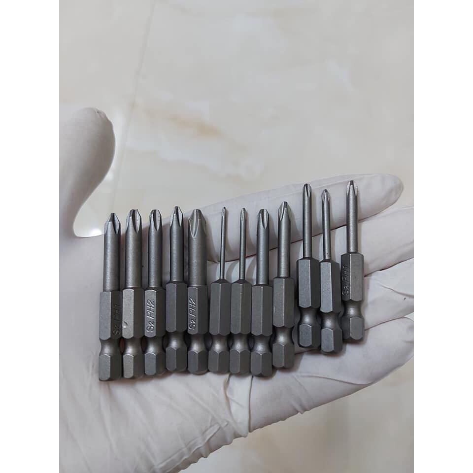 Bộ 12 mũi tô vít 4 cạnh chuôi lục giác dài 5cm dùng cho khoan pin