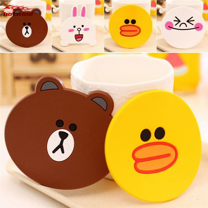 Miếng lót cốc bằng silicon chống trượt/nóng kiểu hoạt hình dễ thương