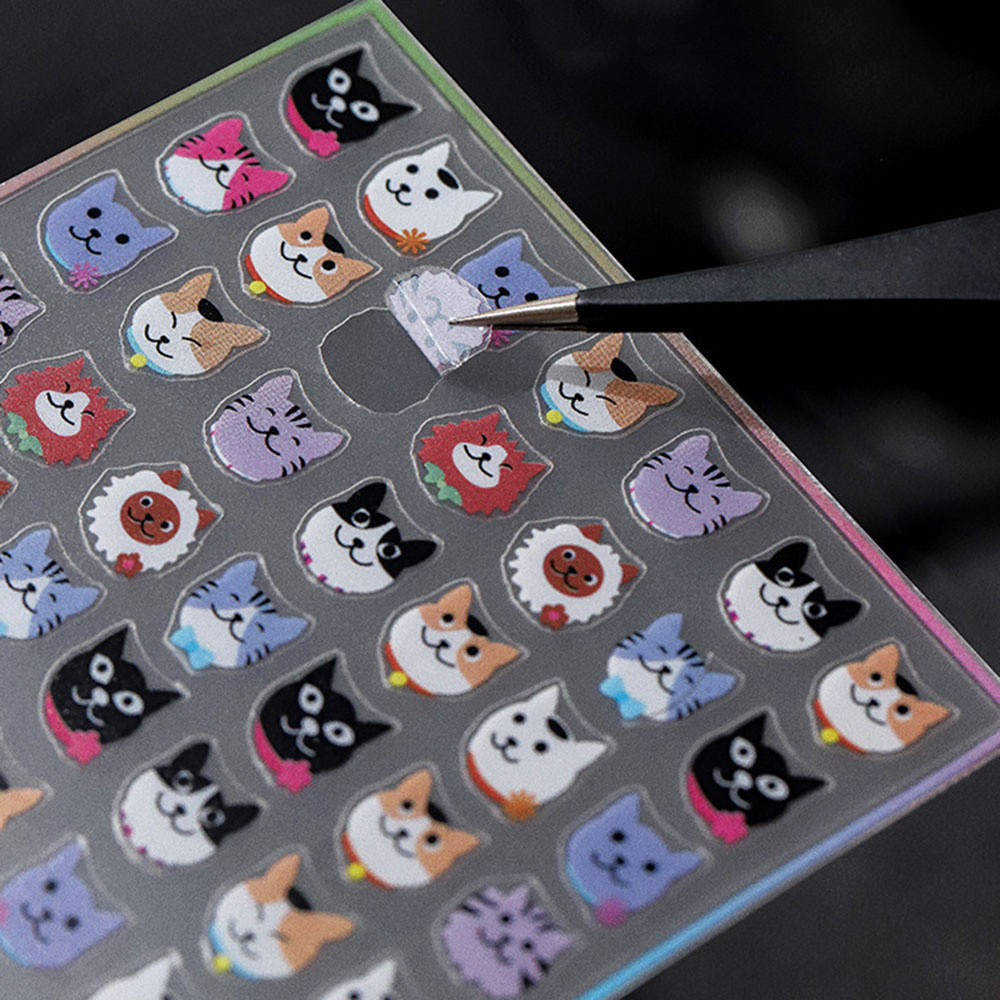 Nhãn Dán Trang Trí Móng Tay Hình Gấu Trúc / Mèo 3D Dễ Thương Chống Thấm Nước