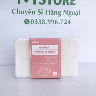 Bông tẩy trang - Bông miniso 1000 miếng mềm mịn dai giúp tẩy trang dễ dàng, nhanh chóng, tiện lợi