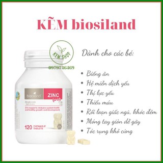 [Cam kết chuẩn Auth] Viên bổ sung kẽm Zinc Bioisland 120 viên cho bé từ 1 tuổi - xuất xứ Úc, Giúp bé ăn ngon ngủ sâu