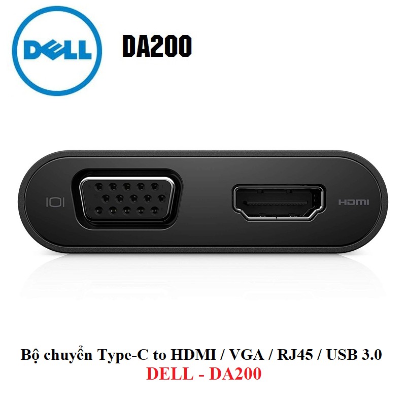 Bộ Chuyển Đổi  DA200 USB Type-C 1 Ra 4 Thương hiệu Dell