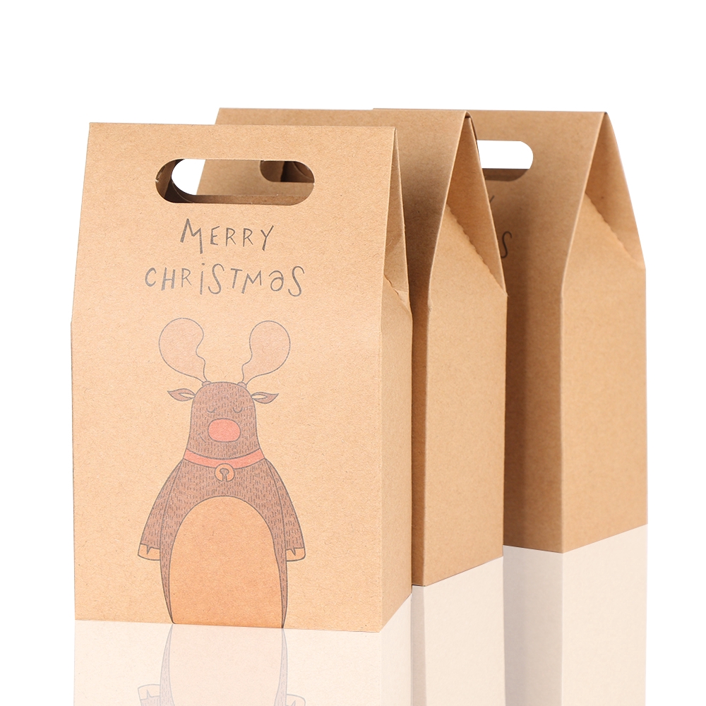 Hộp Giấy Kraft Đựng Kẹo / Bánh Quy Hình Ông Già Noel Dễ Thương DIY