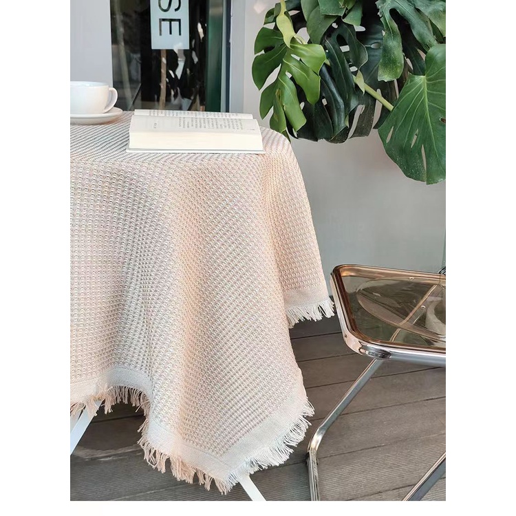 Khăn Trải Bàn Tròn Vải Cotton Dệt Chống Bụi Dùng Làm Đạo Cụ Chụp Ảnh