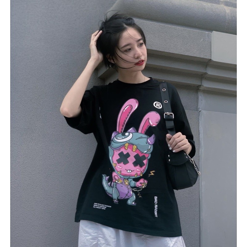 Áo thun Unisex Smiling - kiểu in BAD RABBIT