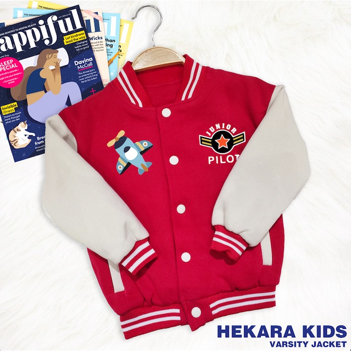 _ Áo khoác Varsity trẻ em họa tiết chất nỉ cao cấp Hekara Kids - Bomber /Varsity
