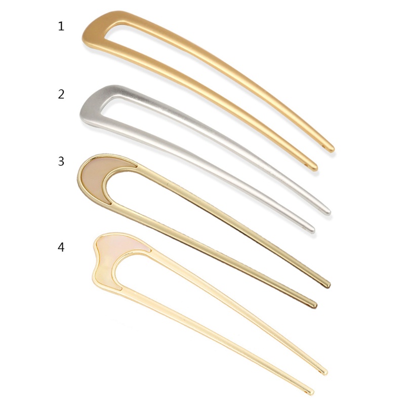 Trâm cài tóc hình chữ u bằng kim loại phong cách Trung Hoa tối giản