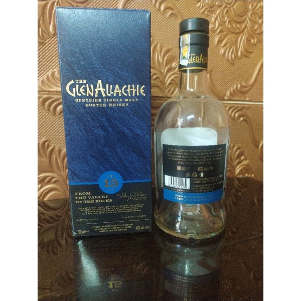 VỎ CHAI rượu ngoại THE GLEN ALLACHIE 15YEARS FULL BOX chuẩn chính hãng,
