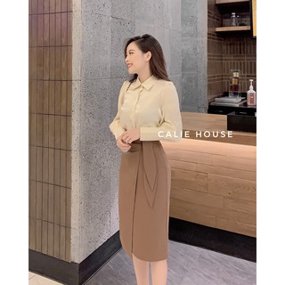 A66 - Áo sơ mi dáng basic cổ đức tay bồng