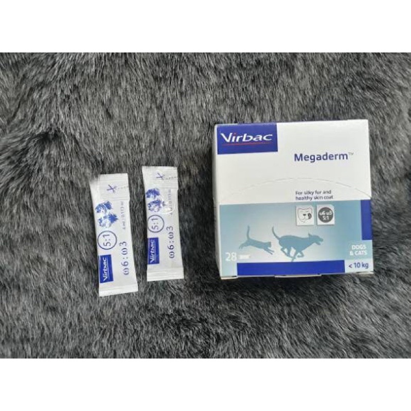 GEL DINH DƯỠNG VIRBAC MEGADERM GIÚP MƯỢT LÔNG, DA, GIẢM NGỨA CHO PET THÚ CƯNG CHÓ MÈO, GÓI 4ML