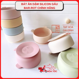 Bát ăn dặm silicon gấu có đế hít chính hãng bar-rot an toàn cho bé - ảnh sản phẩm 1