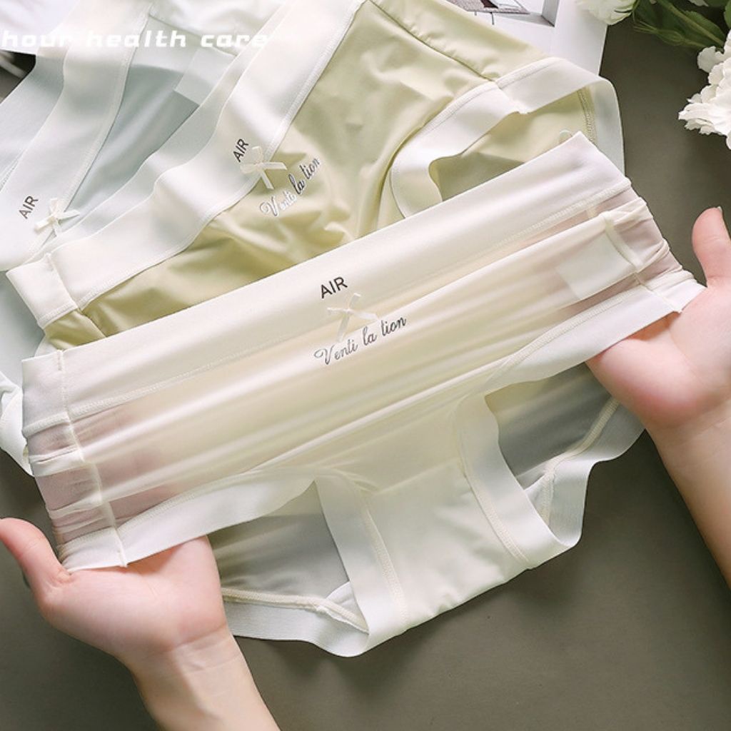 Quần lót nữ đúc su thun lạnh mềm mại xuyên thấu sexy, quần chíp nữ đính nơ gợi cảm LANIXA L130