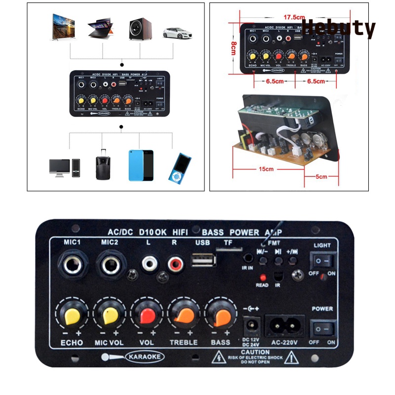 Bảng Mạch Khuếch Đại Âm Thanh Mono Amply Bluetooth 4.2 30-120W Dùng Cho Karaoke Tại Nhà