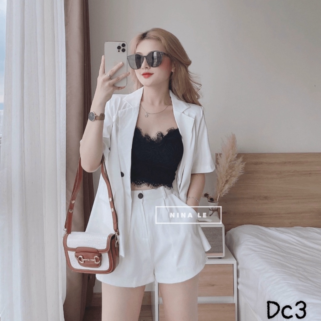 (Free ship) Sét Bộ Áo BlaSer + Quần Short Cùng Màu Đẹp Như Hình Mẫu UP HHP Fashion