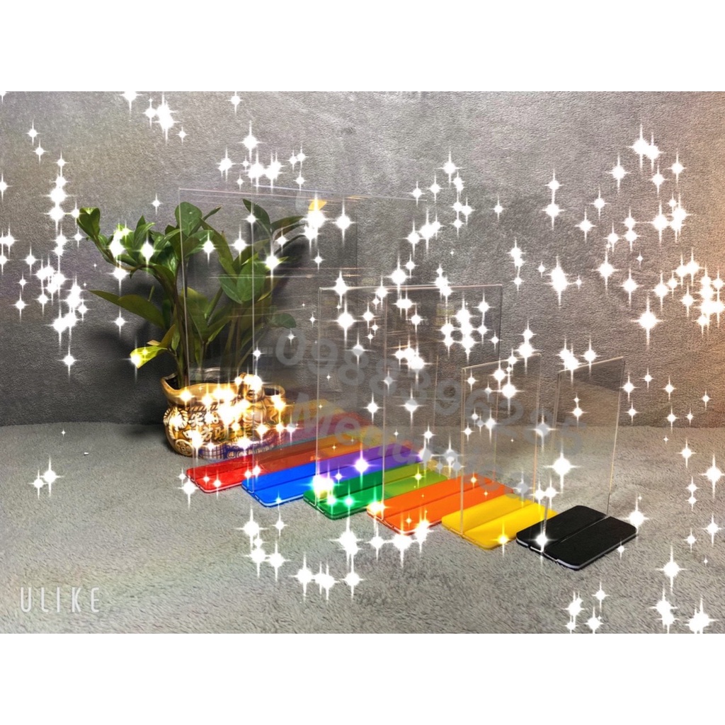 Menu mica nhiều màu nhiều kích thước, menu mica dạng đứng đế lùa