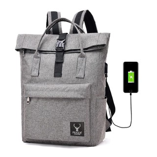 Balo unisex cao cấp có cổng sạc usb praza