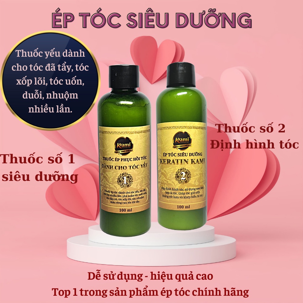 Thuốc ép TÓC YẾU tại nhà, thuốc duỗi tóc KERATIN KAMI hàng chính hãng 100ml