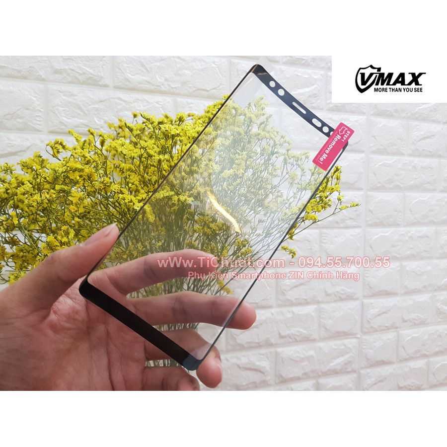 [Trơn-Bóng-Dày] Dán dẻo PET Samsung Note 8 Note 9 VMAX Full Viền Đen Trơn Bóng Như Kính cường lực