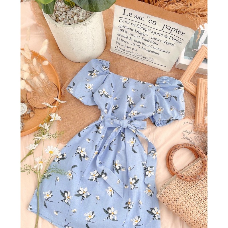 Đầm hoa nhí siêu xinh-FREESHIP-váy hoa nữ cổ vuông tay phồng cho hè 2021-decoco(VH1) | BigBuy360 - bigbuy360.vn
