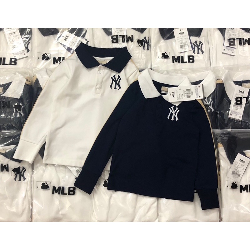 Áo Polo dài tay thu đông MLB xuất dư cho bé trai