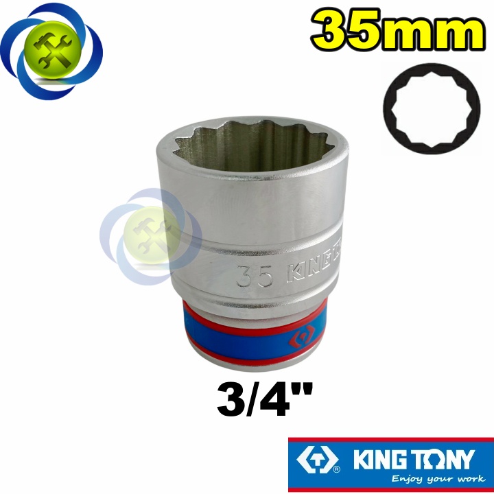 Tuýp 35mm loại 3/4 Kingtony 633035M ngắn 12 cạnh màu trắng