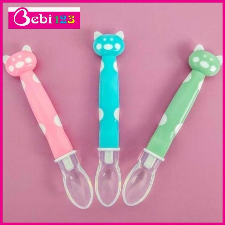Muỗng thìa ăn dặm silicon hình mèo đáng yêu cho bé yêu