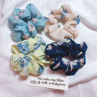VINTAGE SCRUNCHIE - Cột tóc hoa nhí vải voan