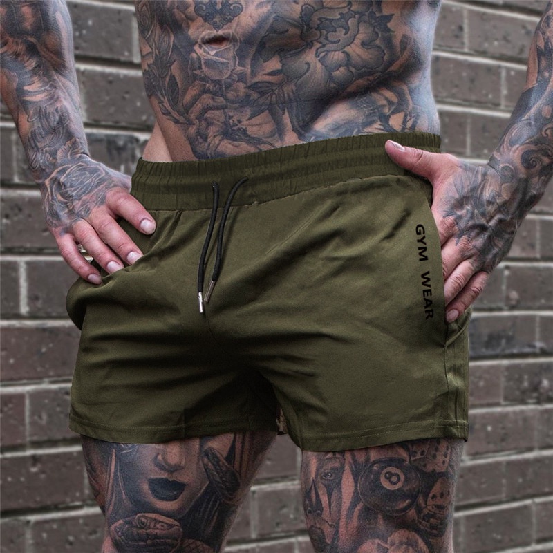 [ GYMEN ] Quần short thể thao nam  thoải mái đàn hồi cao chạy bộ tập thể dục quần bóng rổ mát mẻ vải cỡ lớn  ngoài trời   huấn luyện  hút mồ hôi