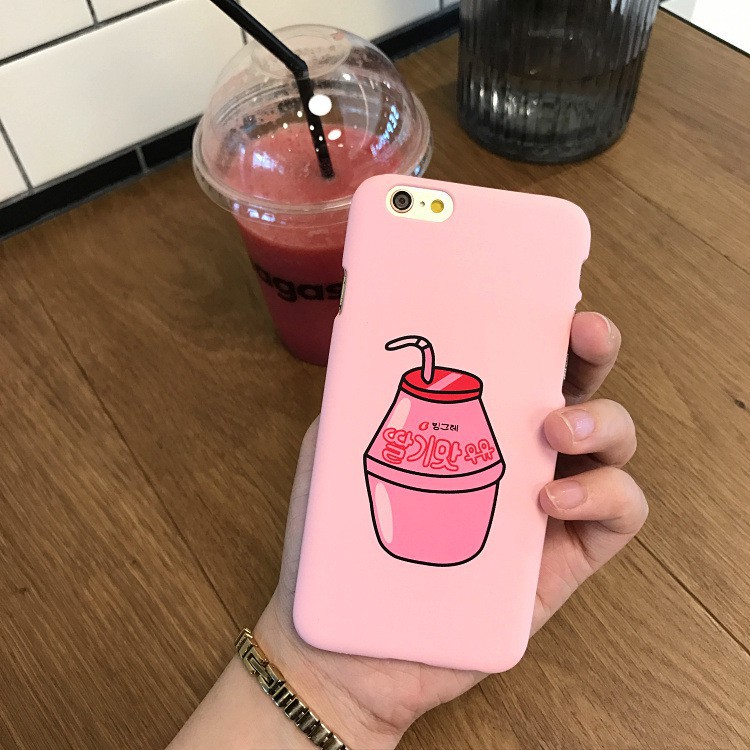 Ốp lưng điện thoại nhựa cứng iPhone 11 11pro 11promax XS XR 5 5s 6 6s 7 8 Plus 6Plus màu hồng phong cách Hàn Quốc