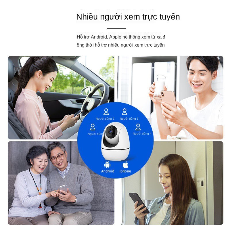 ►☈™Mạng camera giám sát không dây HD điện thoại di động gia đình điều khiển từ xa wifi camera quan sát ban đêm camera 36