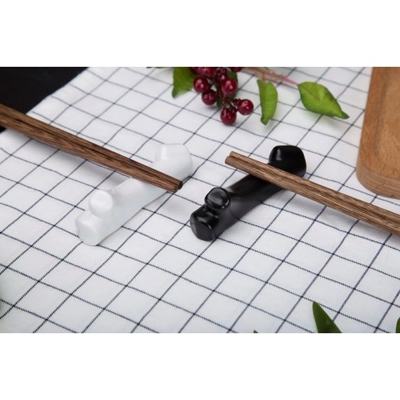 BIRD - Bộ 4 gác đũa trắng đen đáng yêu - có hộp quà tặng - SỨ CAO CẤP