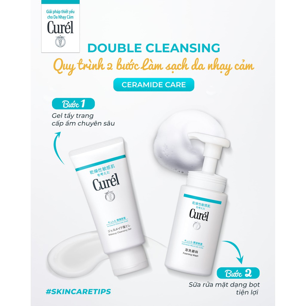 Sữa Rửa Mặt Dạng Bọt Cấp Ẩm Chuyên Sâu Curel Intensive Moisture Care Foaming Facial Wash 150ml