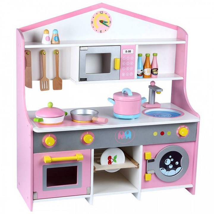 Bộ đồ chơi nhà bếp bằng gỗ - đồ chơi kệ bếp gỗ cho bé MS01