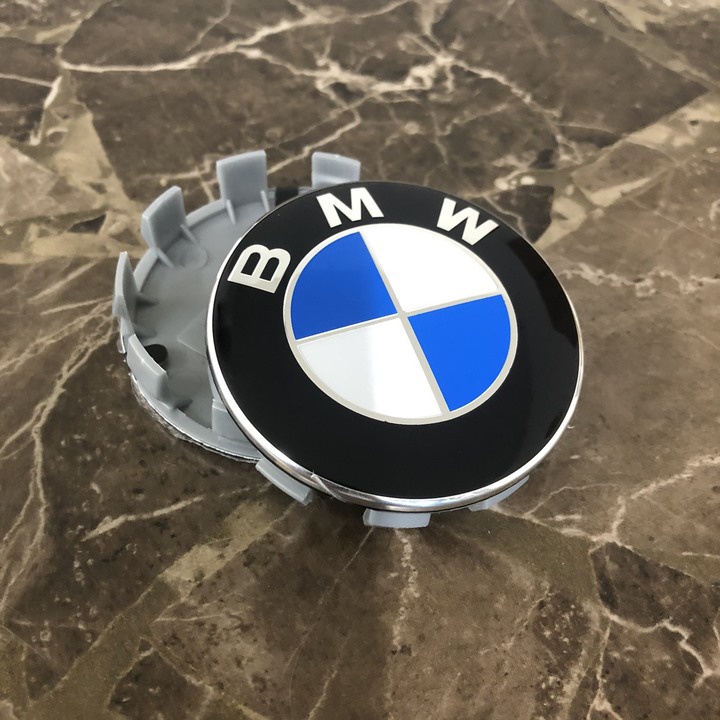 Logo chụp mâm, ốp lazang bánh xe ô tô BMW, kích thước 68mm, 60mm và 55mm, chất liệu nhựa ABS cao cấp