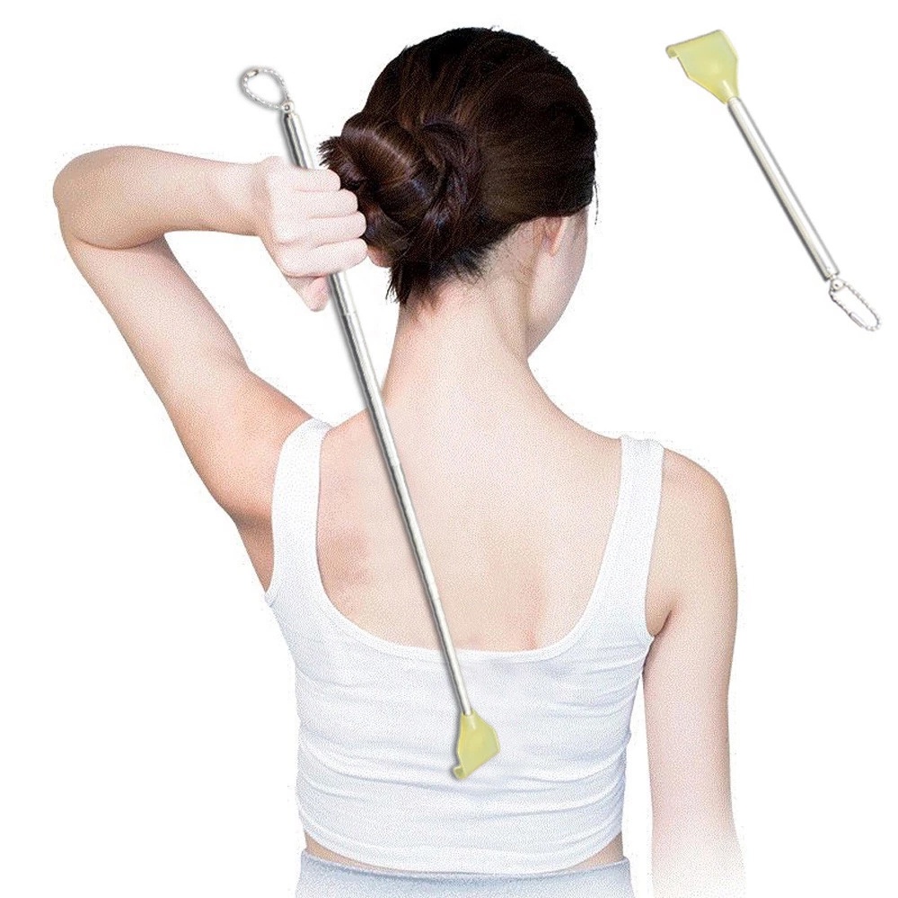 [Hàng mới về] Cây Gãi Lưng Bằng Thép Không Gỉ Có Thể Điều Chỉnh Thoải Mái Tiện Lợi