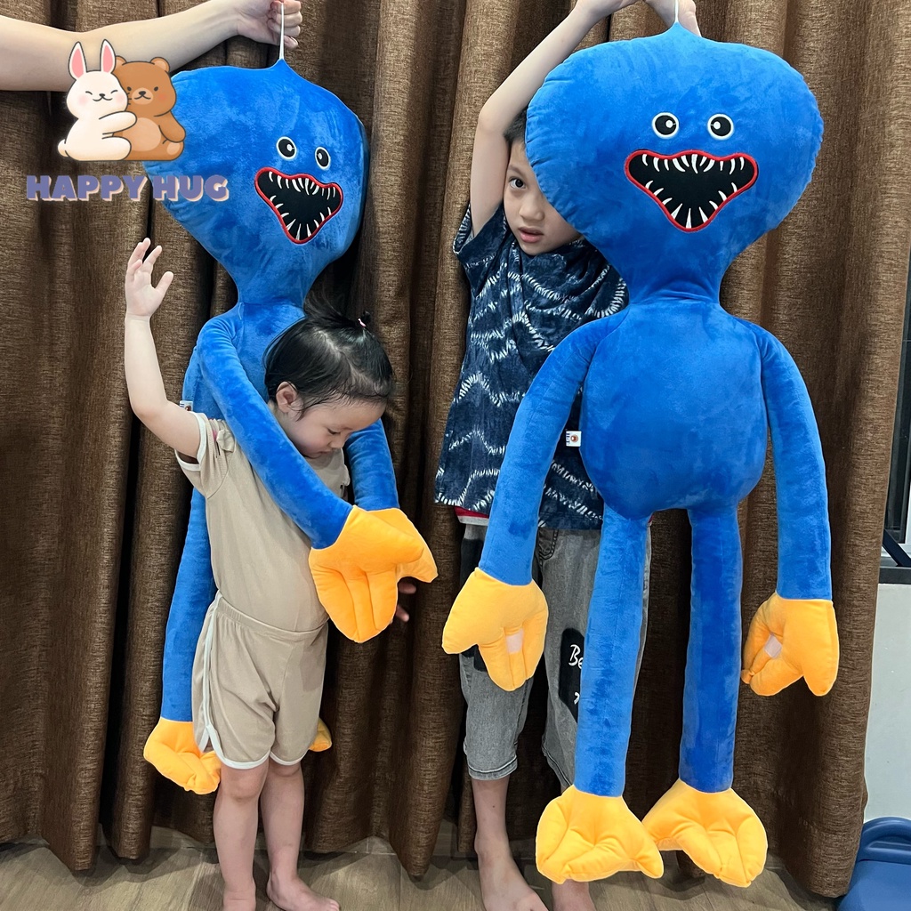 Gấu bông to Huggy Wuggy game Poppy Playtime Size 110CM, thú bông cho bé chất liệu mềm mịn - Happy Hug