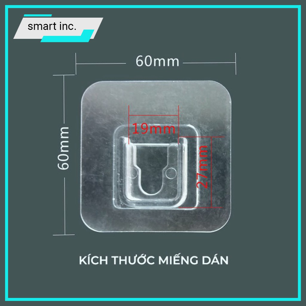 Móc Dán Gắn Tường Máng Đồ Chịu Lực Chữ U Miếng Dán Treo Đồ Đỡ Ổ Cắm Điện Tranh Ảnh Cục Phát Wifi Dính Chắc Trong Suốt