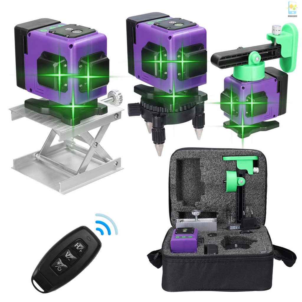 Đèn Laser Mini Đa Năng 12 Dòng 3 Đa Năng Chất Lượng Cao° Máy Đo Độ Cân Bằng Pin Lithium Sạc USB Có Đường Chéo Dọc Và Đường Chéo
