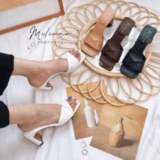 Dép gót nữ gót mãnh bản ngang đắp chéo