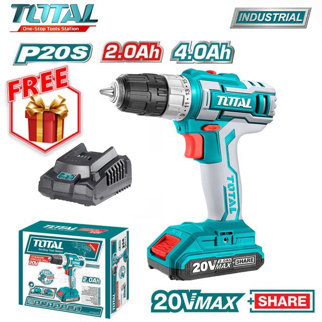 MÁY KHOAN VẶN VÍT DÙNG PIN TOTAL 20V TDLI20024