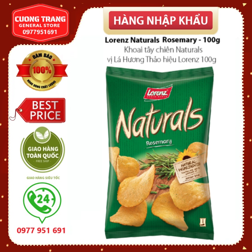 Khoai tây chiên Naturals vị lá hương thảo Lorenz 100g