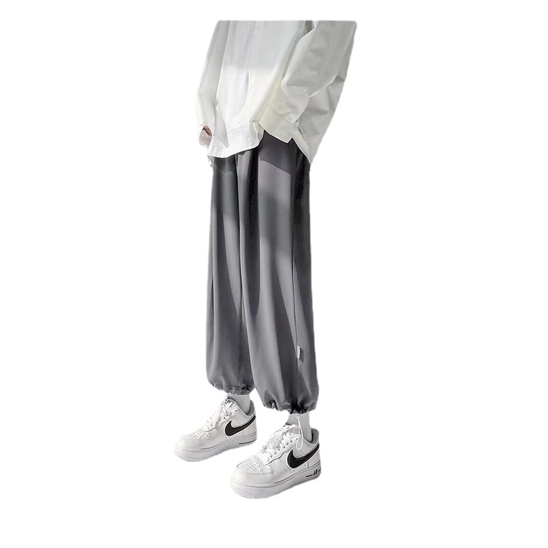 Quần Dài Màu Trơn Dáng Rộng Thoáng Khí Phong Cách Hàn Quốc Thời Trang Cho Nam