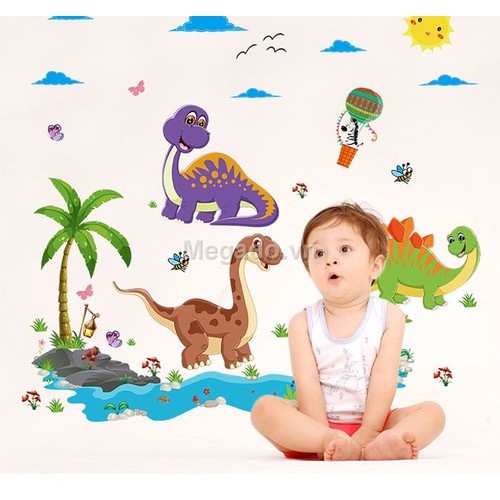 Decal dán tường Vườn khủng long